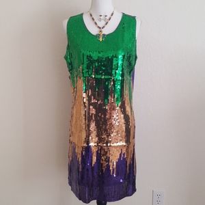 Mardi Gras Sequin dress / Ball Dress